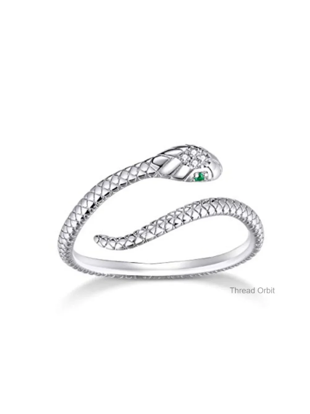 Adjustable Snake Rings for Women, Sterling Silver Statement Stackable Ring